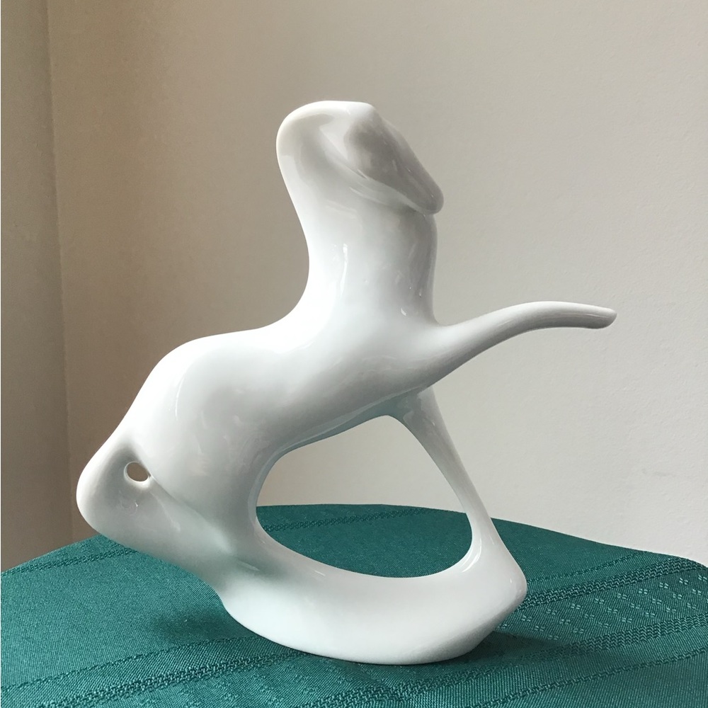 Royal Dux Jaroslav Jezek Horse Statue‎ Porcelain Vintage 1960s Equestrian